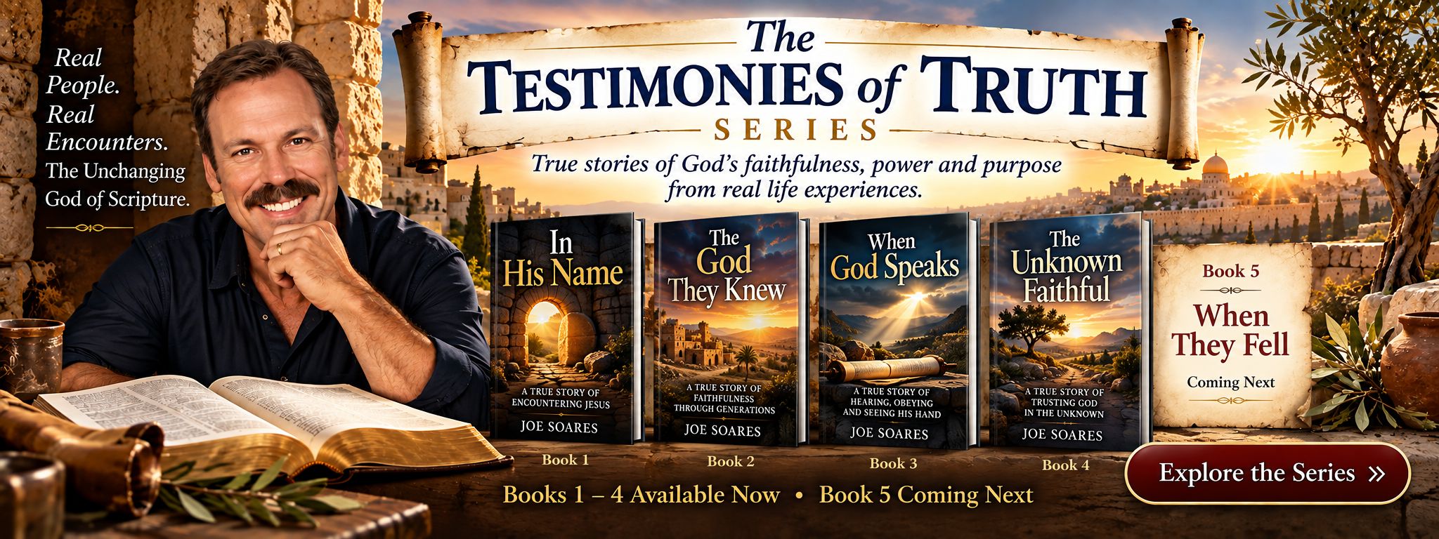 The Testimonies of Truth Series by Joe Soares, Books 1 through 4 available now with Book 5 coming next