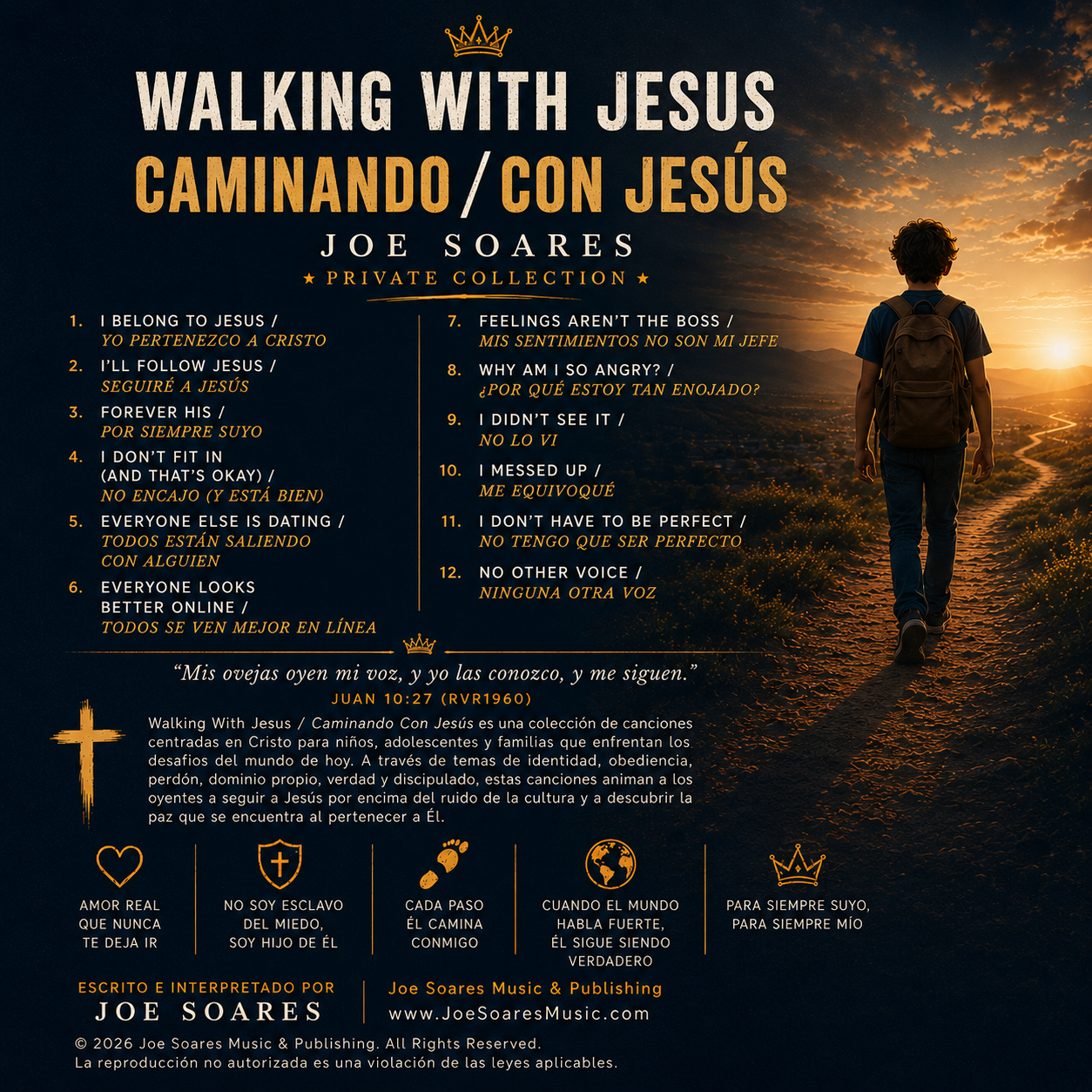 Walking With Jesus / Caminando Con Jesús bilingual back cover